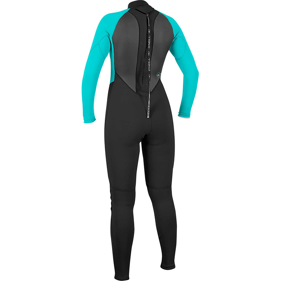 2025 O'Neill Womens Reactor II 3/2mm Back Zip Wetsuit 5042 - Black / Aqua
